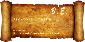 Birkholz Etelka névjegykártya